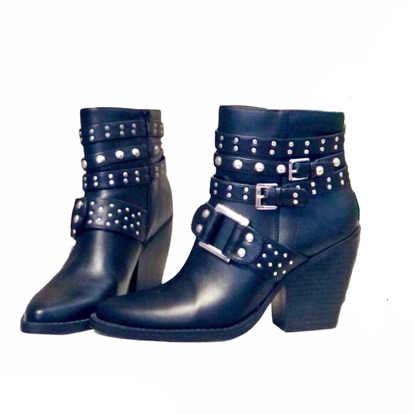 Madden Girl Shoes - Madden Girl Kaleb Western style Studded Booties